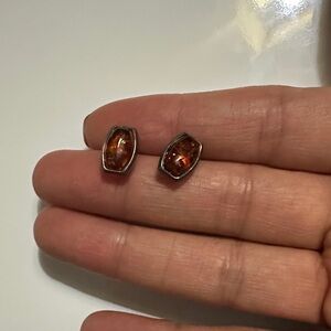 Elegant Orange Stud Earrings